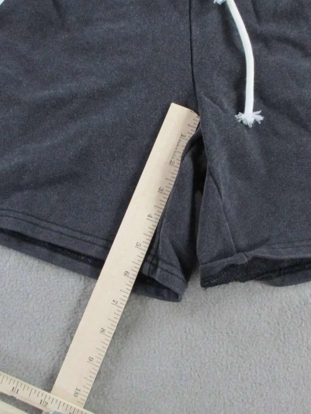 HELLSTAR Flame Shorts Mens Medium Gray White Sweat Drawstring Graphic Grunge NEW - Picture 6 of 8